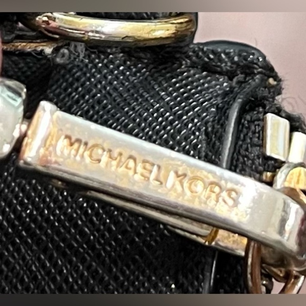 Michael Kors Jet Set Leather Black & Gold Studded Small Wristlet Wallet Clutch 🖤 - Picture 10 of 13